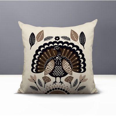 Baty Turkey Reversible Indoor/Outdoor Square Pillow