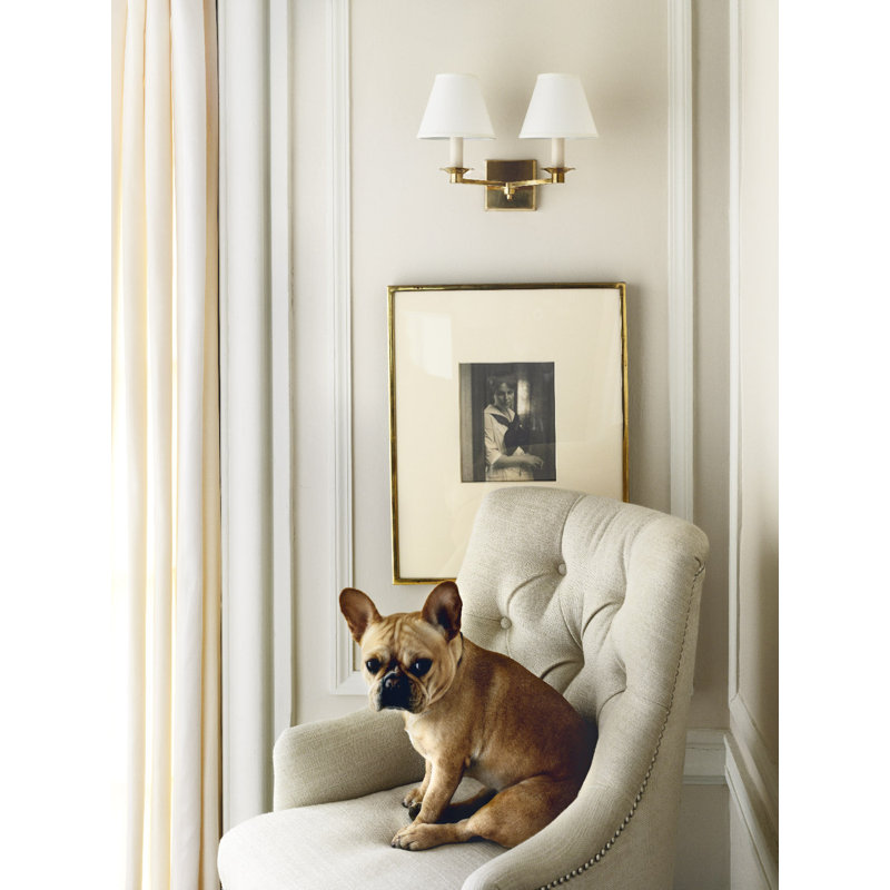 Ralph Lauren Evans Double Arm Sconce, Natural Brass