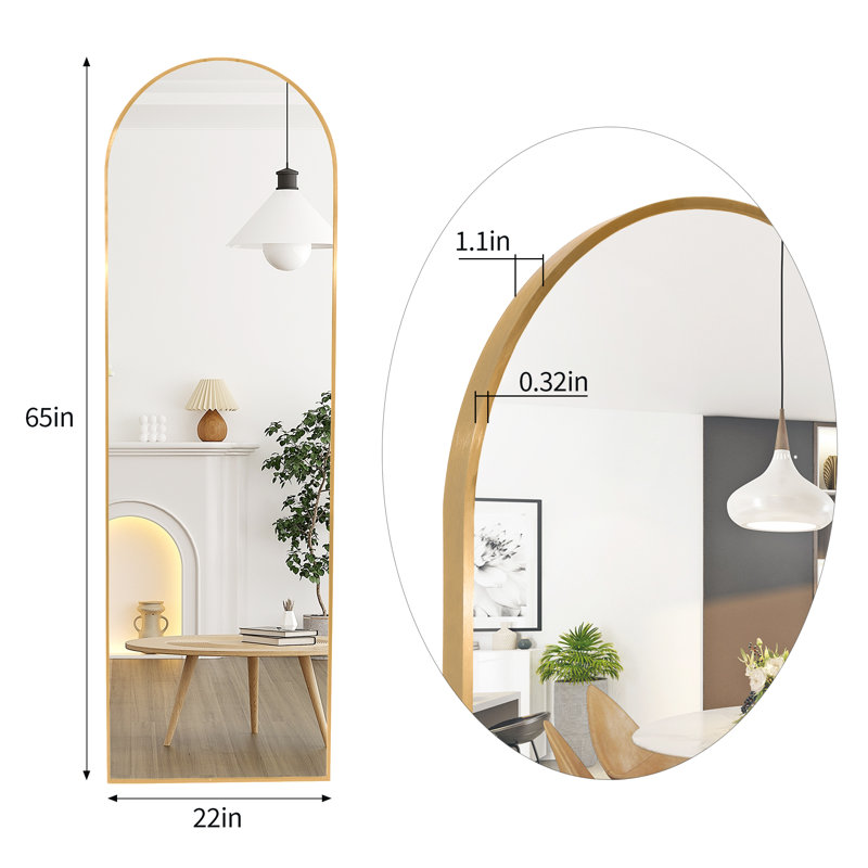 Miroir mural Oribelle, 65 po x 25 po, Or