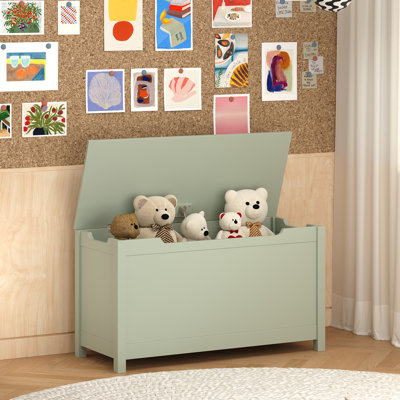 Coffre de rangement en bois pour enfants, coffre à jouets à charnière de sécurité avec grand espace de rangement, banc de rangement pour enfants pour salle de jeux, chambre à coucher et chambre de bébé