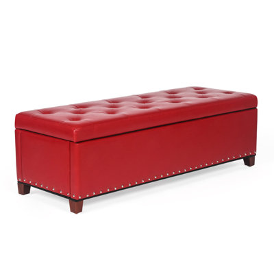 Faux Leather Ottoman