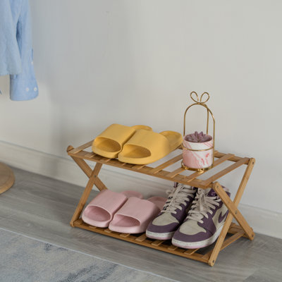 Rangement à chaussures pliable en bambou Basicwise 