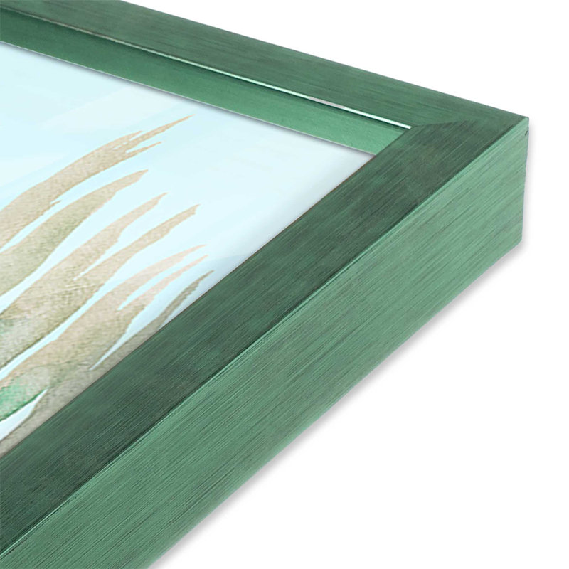 Imprimé Beachside Christmas II, Cadre simple Lemon Grass, bois massif, H 17,5 po x l 17,5 po