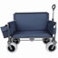 Chariot pliant 3-en-1 avec siège de banc - Protection brevetée, capacité de 500 lb, pneus de plage 9 po x 4 po pour le camping et la plage, bleu foncé