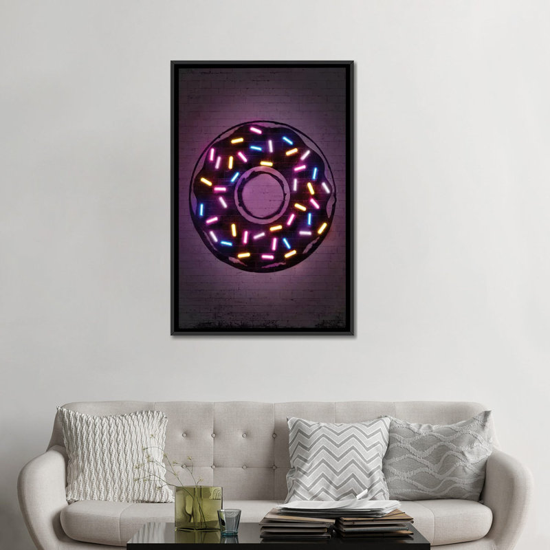 «Donut», reproduction d'impression sur toile, H 48 po x l 32 po x P 1,5 po, Black Floater Framed Canvas, Pas de tapis