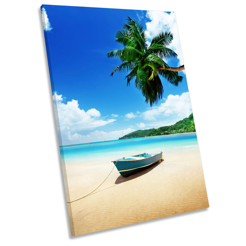 Caribbean Beach Boat - Wrapped Canvas Print, 91.4cm H x 61cm W