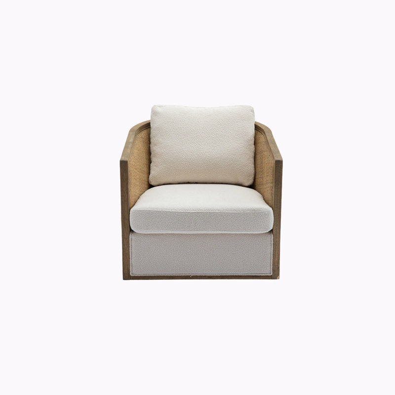Fauteuil pivotant de 30,31 po de largeur, Peluche beige