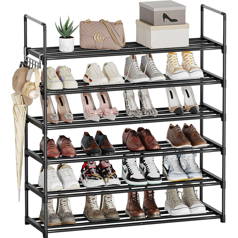 Modular DIY Stackable Metal Shoe Rack Customizable Entryway & Closet Storage Organizer