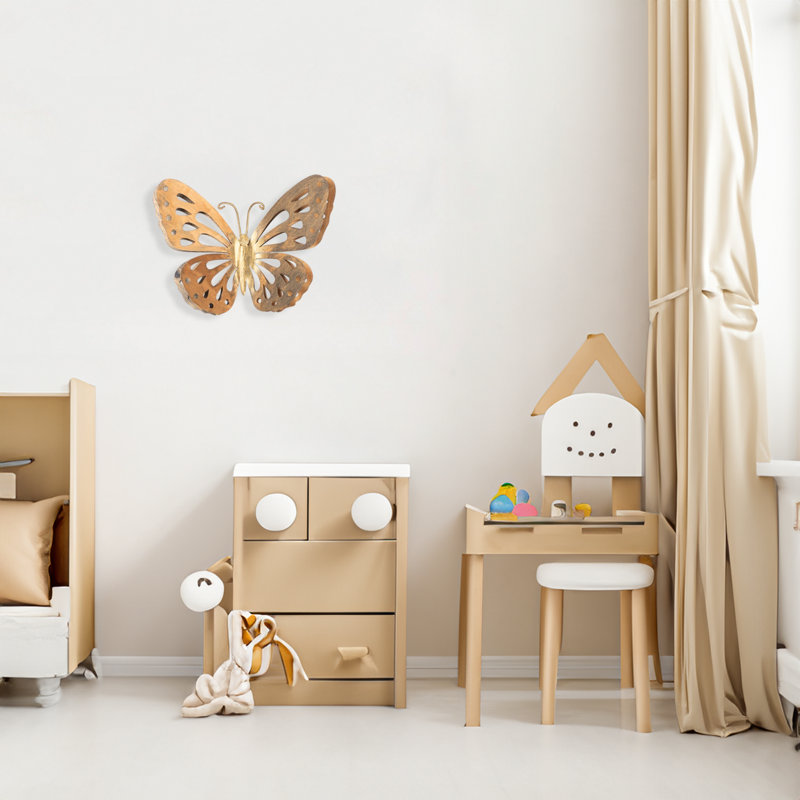Accessoire mural décoratif en métal, peint à la main, 12,6 po x 11,4 po | Fabrication 100% métal (épaisseur: 0,06 pouce) | Conception unique, fixation murale facile | Parfait pour la décoration intérieure, le salon et les espaces de bureau