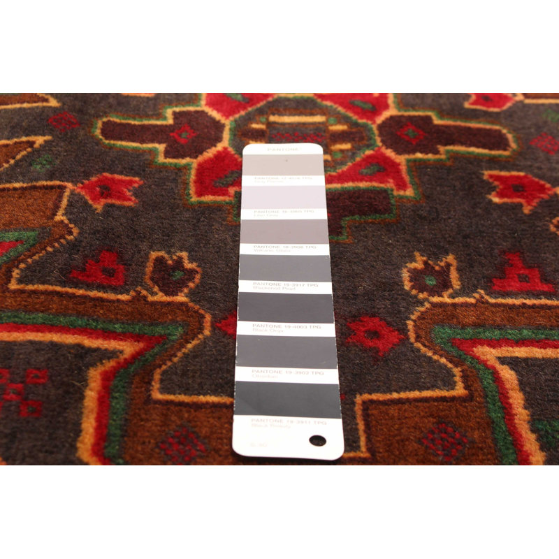 Tapis unique en laine noué à la main gris foncé de 3 pi 5 po x 6 pi 5 po Teimani