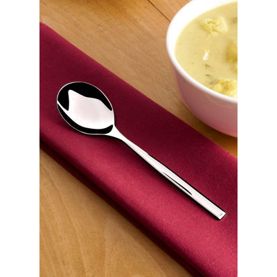 Alicia Stainless Steel Soup Spoon | 7.25", Silver, Set of 12