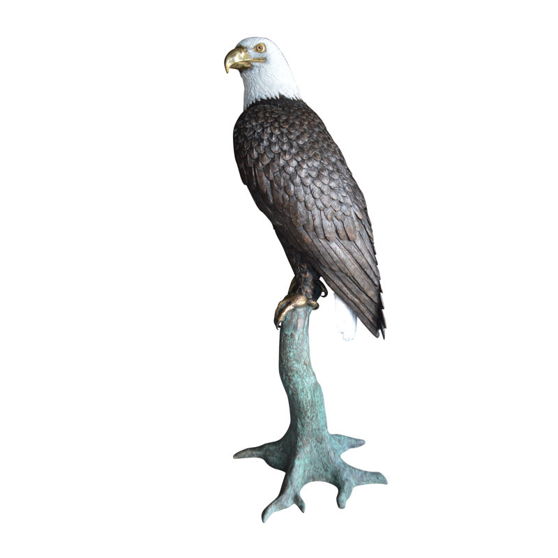 Large Eagle on a branch Bronze Statue -  Size: 29"L x 29"W x 74"H. 