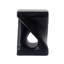 MGO Twist Shape Side Table, Wood-Like Texture, Black Colour