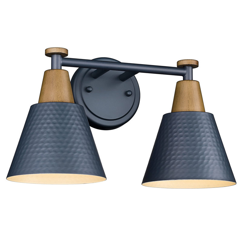 2-Light Bathroom Vanity Lights Over Mirror, Navy Blue