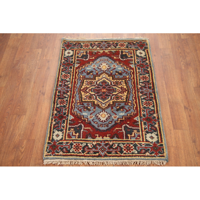 Tapis bleu pour vestibule traditionnel 2x3