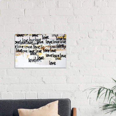 Gold Love On Repeat by Kent Youngstrom - Wrapped Canvas Print