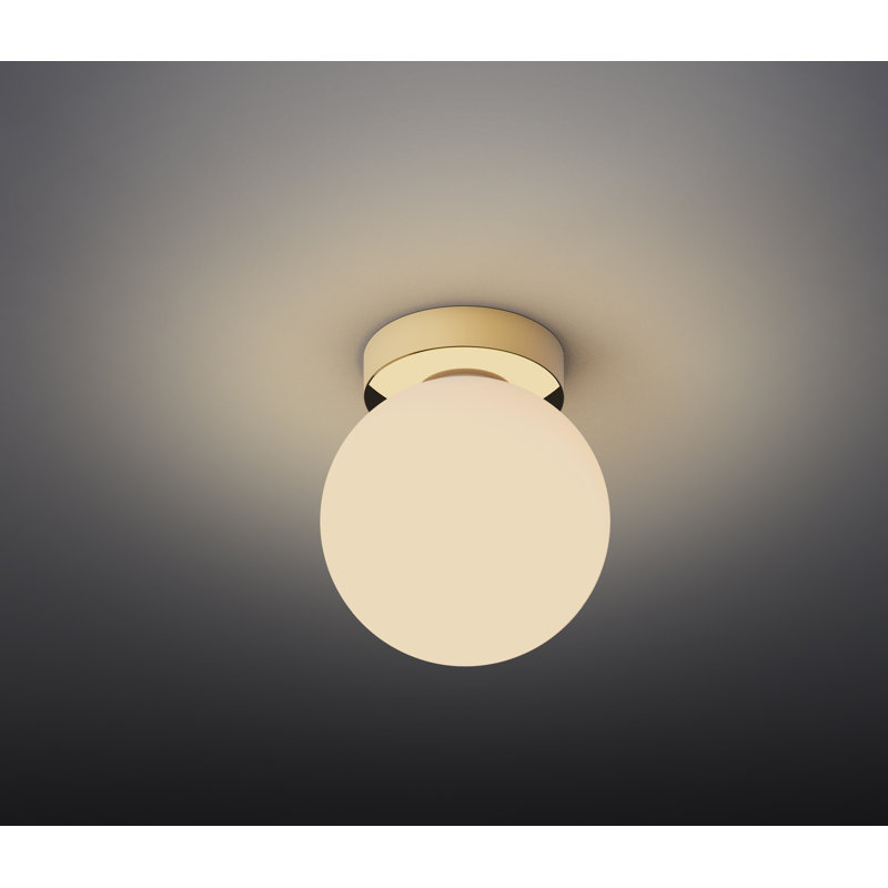 Bola Sphere Globe Flush Mounted Sconce, 17.6" H x 16" W x 16" D, Brass