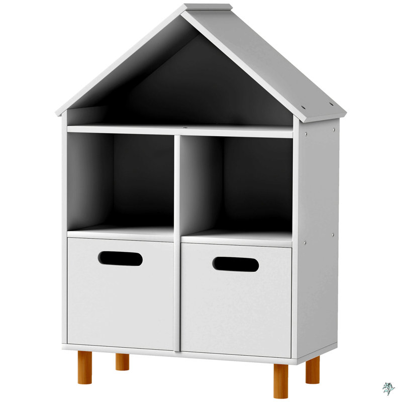 Bookshelf, 3 Tier Kids Bookcase With Two Drawers, Bookshelf