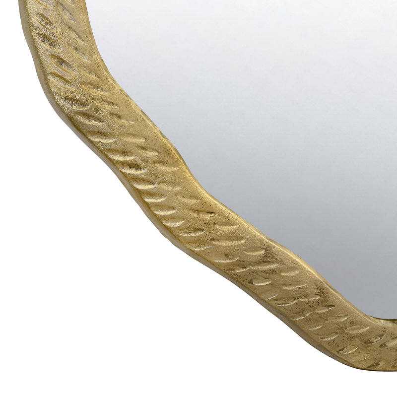 Cadence Wavy Metal Mirror, Brass