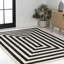 Isibeal Modern Classic Mitre Stripe Black/Ivory Rug-336781265