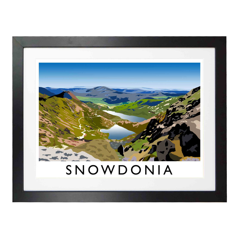 Snowdonia by Richard O'Neil - Print, 33.5 cm H x 43.5 cm W x 2.2 cm D, Black Wood Frame