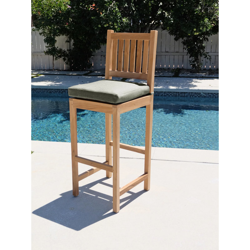 Huntington Outdoor Teak Bar Stool, Granite Sunbrella®