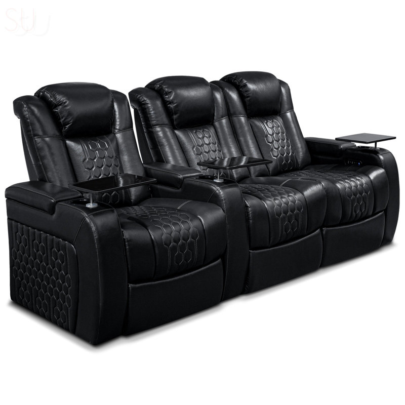 93.3 Inch Power Recliner 3 PC Set With Top-Grain Nappa, Fully Adjustable Relaxation, Smart Charging, And Dynamic RGB LED Lighting, Recliner