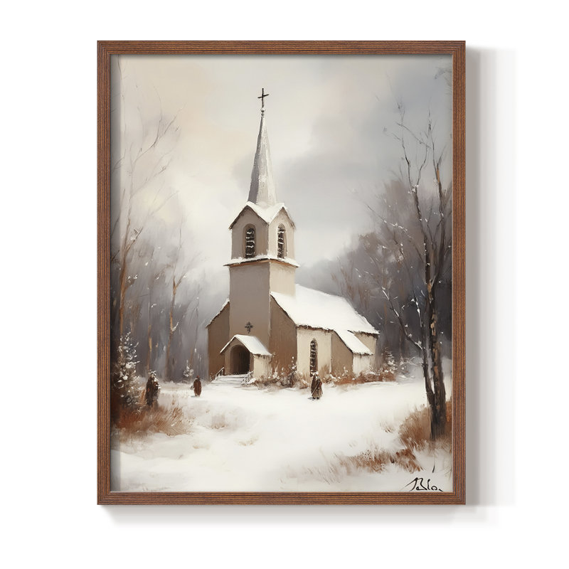«Christmas Holiday Art», série 2-CXIX, reproduction encadrée - bois massif, Noyer, H 15 po x l 12 po