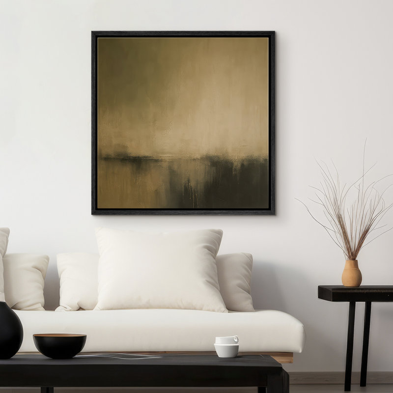 Reproduction d'art encadrée sur toile pour décor moderne neutre, H 16 po x l 16 po, Noir