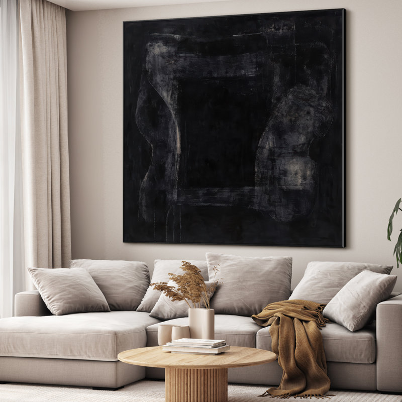 Très grand art mural imprimé sur toile - Abstrait moderne pour la décoration d'œuvres d'art contemporain pour le salon ou la chambre à coucher - «Assemblage requis du cadre (cadre non fini)»