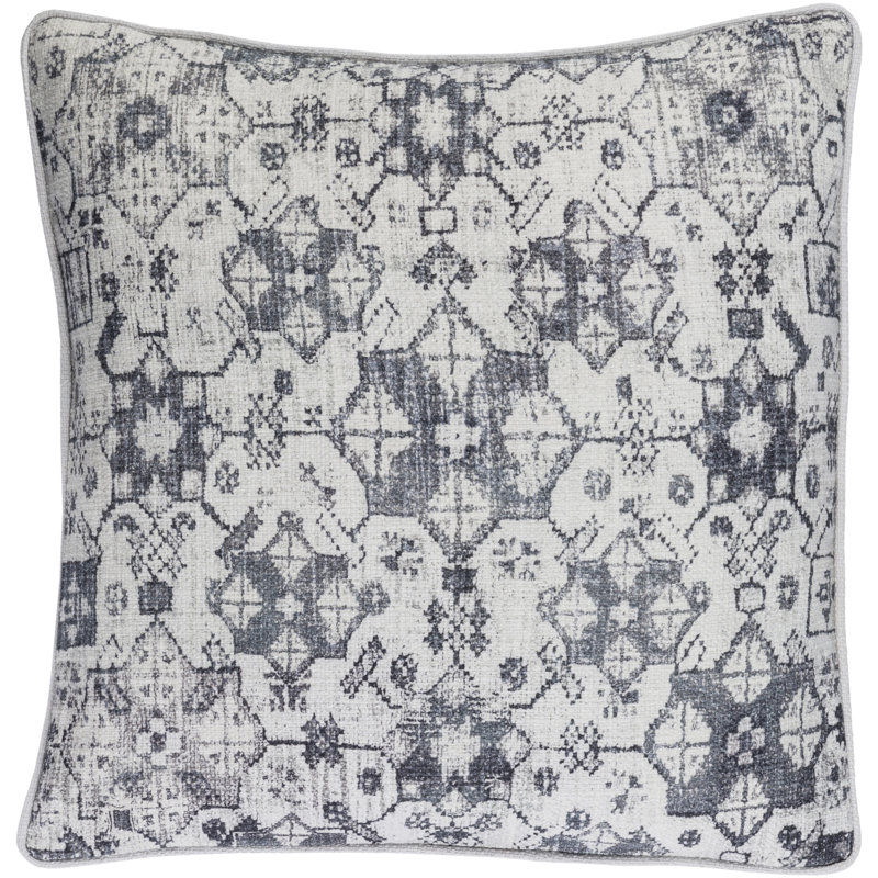 Roxana Geometric Cotton Throw Pillow, 22" H x 22" W x 4" D, Pale Pink/Purple/Violet/Pale Blue/Gray/Lilac