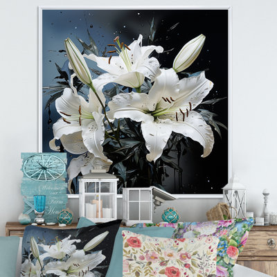 Breloque lis blanc et bleu I