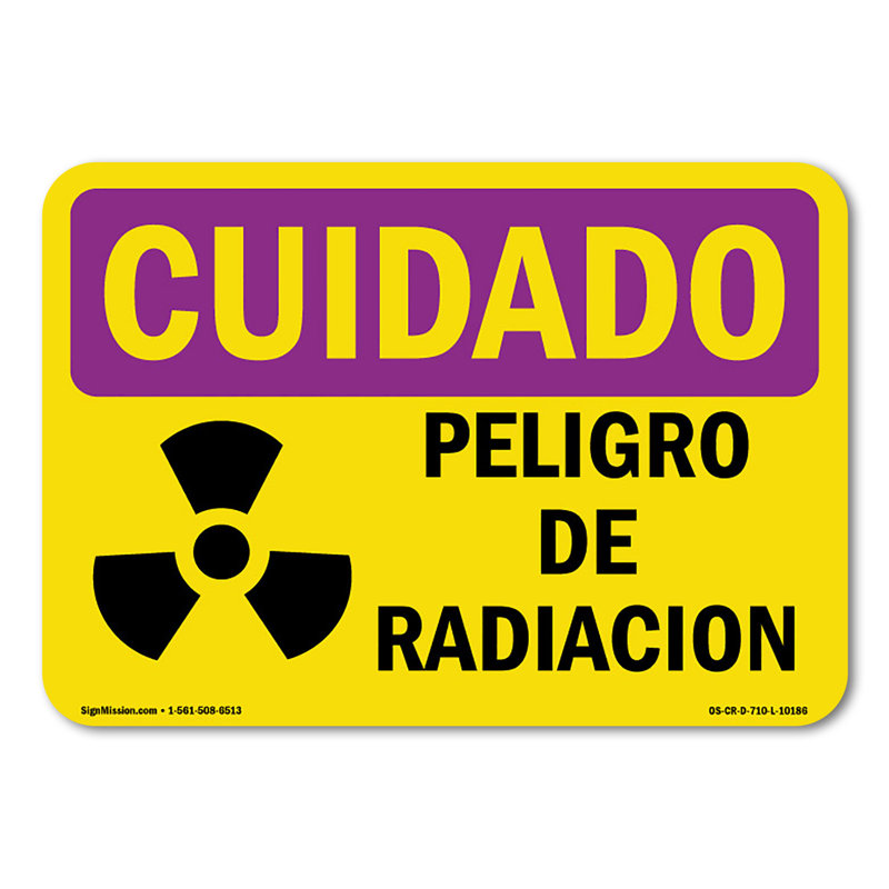 Adhésif décoratif 14 po x 10 po Radiation Hazard