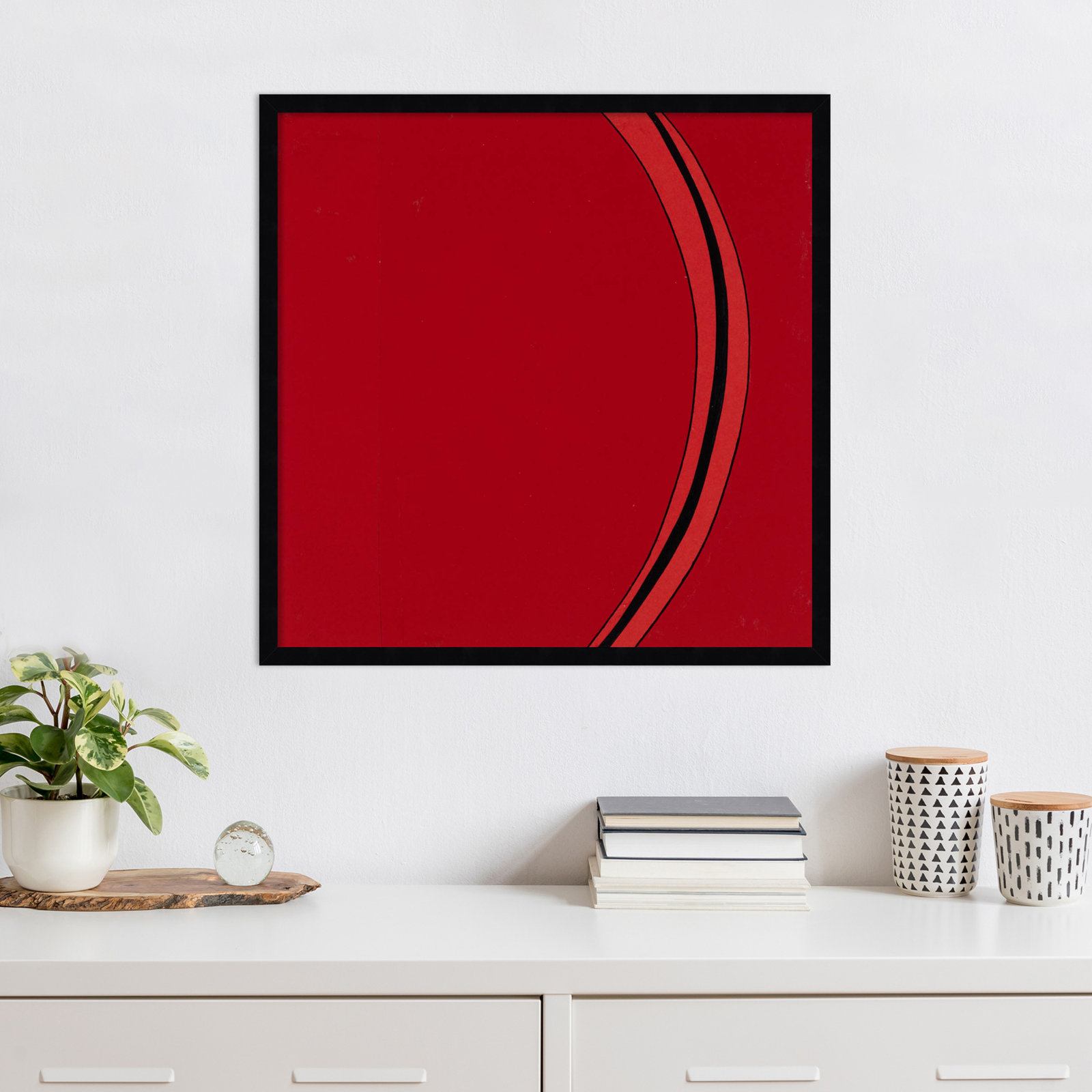 Segment Print by Alex Dunn, Black, 25" H x 25" W