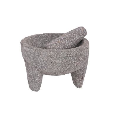 Molcajete-Mortar and Pestle-Hand Carved-Solid Lava Rock
