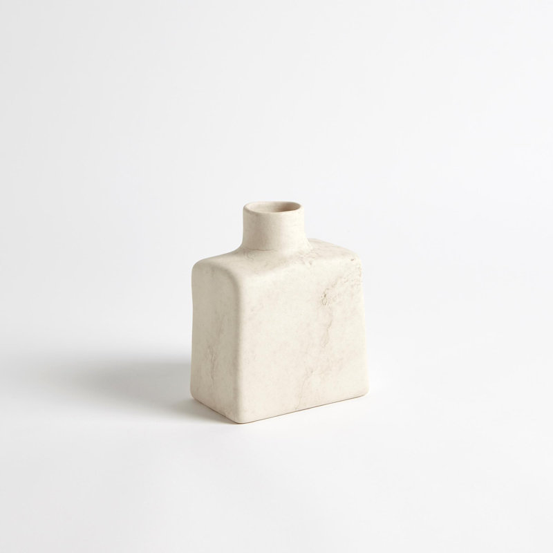 Short Stack Bottle-Reactive Ivory, 6" H x 5" W x 3.25" D
