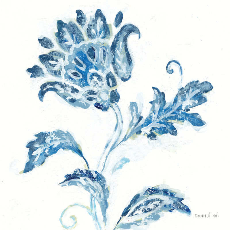 «Exotic Elegance Floral II» par Danhui Nai - Peinture, H 20 po x l 20 po, Toile tendue