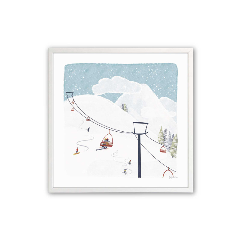 Imprimé hivernal d'hiver, Cadre simple opaque blanc, bois massif, H 13,5 po x l 13,5 po