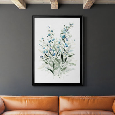 «Delicate Blue Botanical I», peinture sur toile encadrée
