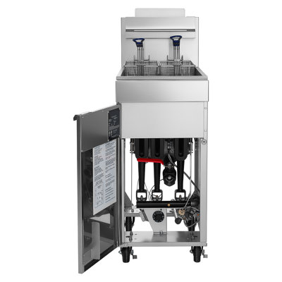 Friteuse commerciale au propane avec 2 paniers, brûleur à 3 tubes, conception en acier inoxydable, capacité de 18 kg pour usage en restaurant