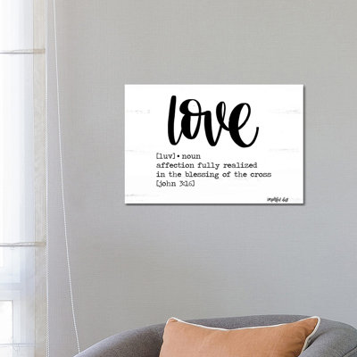 Love 1 Piece Wrapped Canvas Wall Art