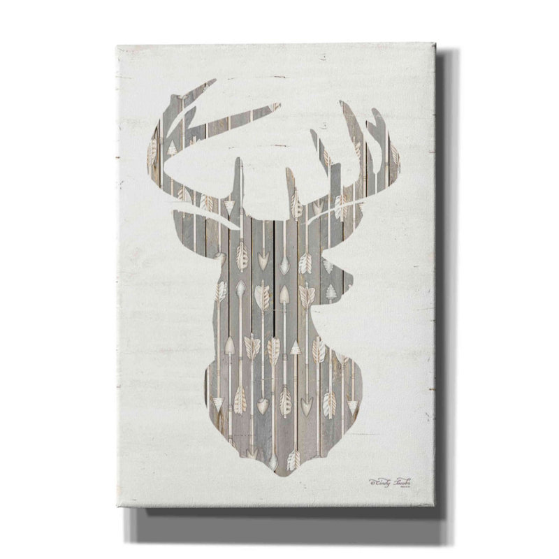 «Canmore Deer And Arrows Silhouette» par Cindy Jacobs, H 26 po x l 18 po x P 0,75 po