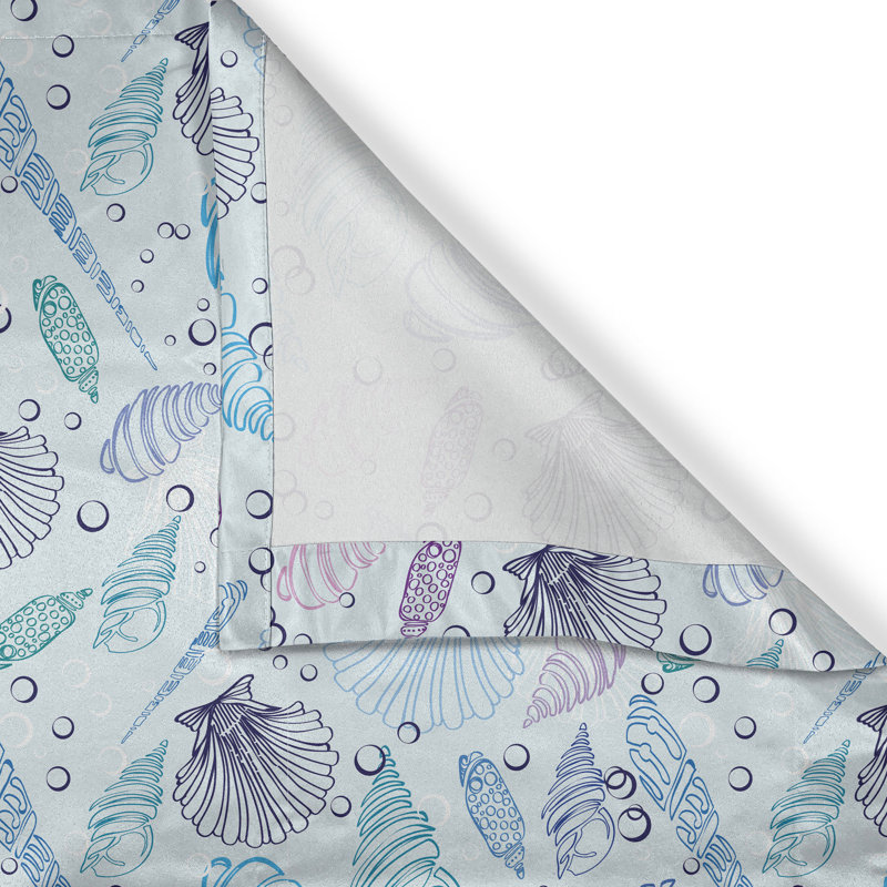 Rustic curtain, bubble ocean, indigo pale blue purple