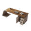 Bureau rectangulaire brun à 3 tiroirs-108308772-108308774