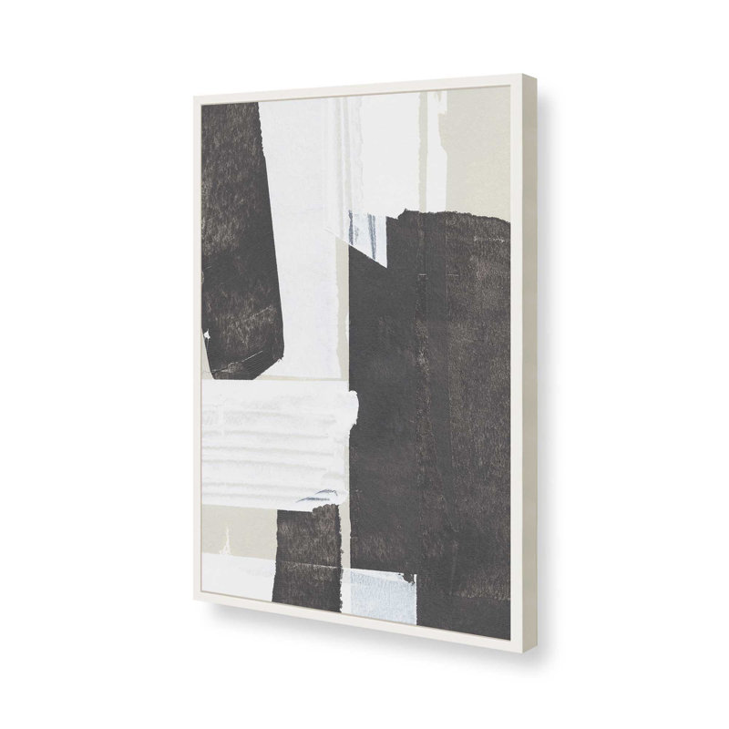 «Fragments of Contrast I Print», Cadre de coin ouvert blanc opaque, H 21 po x l 17 po