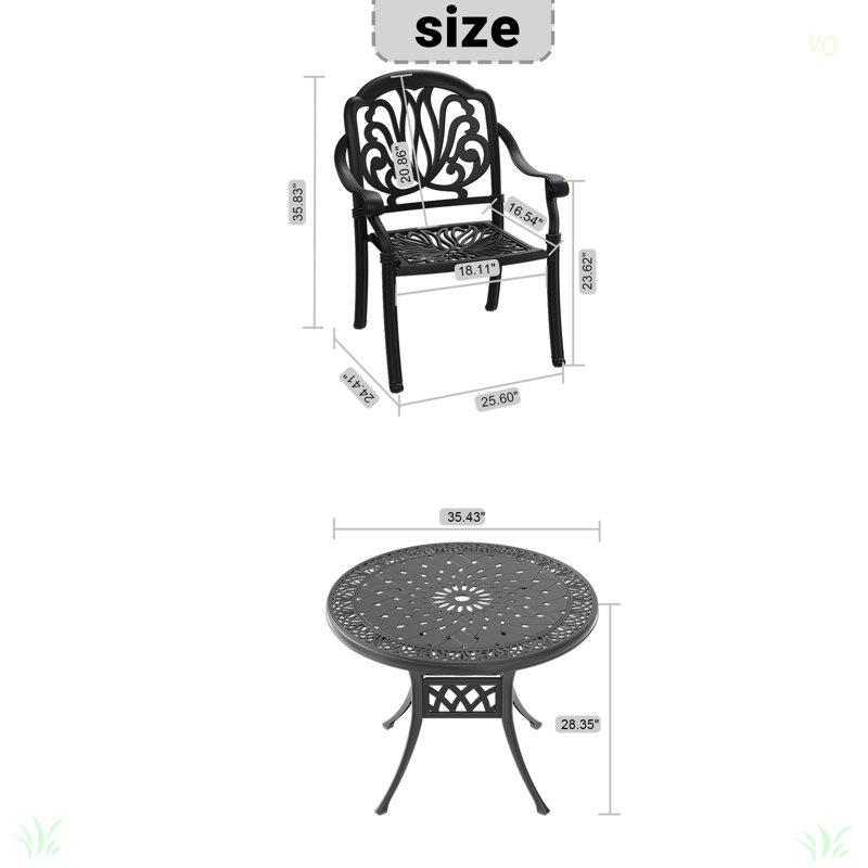 Ensemble de meubles de patio en aluminium coulé avec coussins, 4
