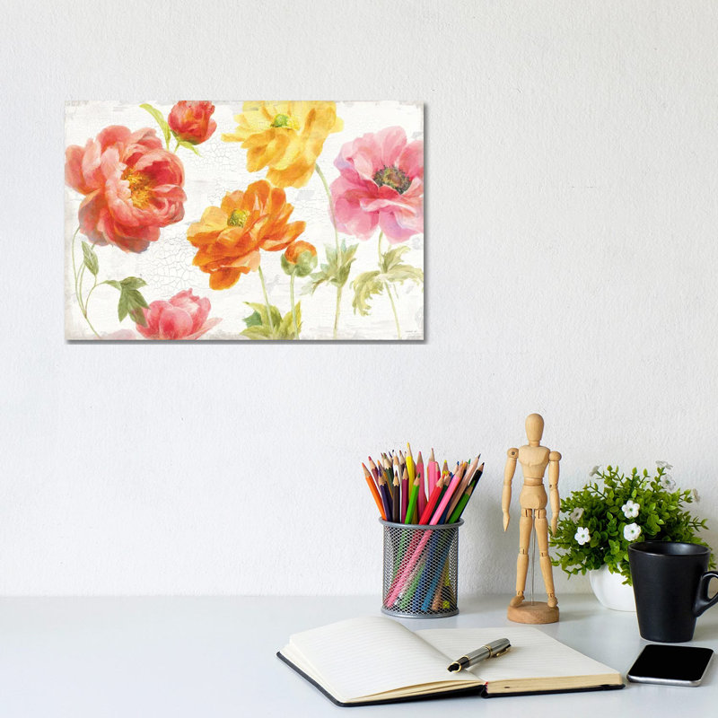 Full Bloom I by Danhui Nai - Wrapped Canvas Painting, 20.32cm H x 30.48cm W x 1.91cm D