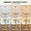 5 Light Matte Gold Crystal Chandelier, Adjustable Height Candle Style Pendant Lighting Fixture with K9 Crystals, Compatible with Flat Sloped and Vaulted Ceilings for Dining Room Living Room Bedroom and Entryway