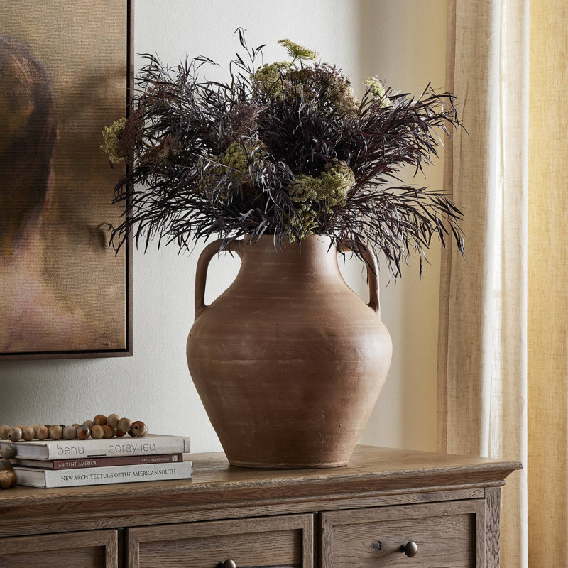 Atrani 17.5'' Terracotta Table Vase, Aged Natural