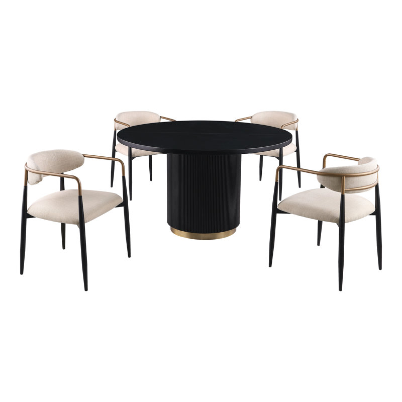 Ensemble de table de salle à manger 5 pièces Robinswood, Beige
